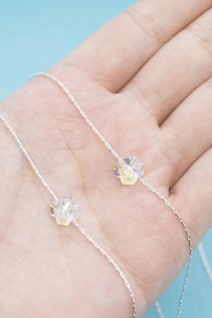 Collar Macizo + Cristal Pasante Flor en internet