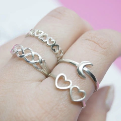 Combo: 4 Anillos Económicos Plata 925