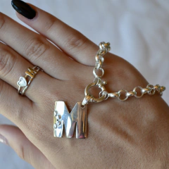 Combo: Anillo y Dije Inicial + Collar Rolo N°1