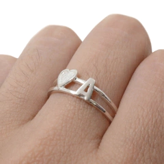 Anillo Inicial Corazón solo Plata 925 - Adára Fábrica de Joyas