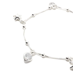 Pulsera Italiana 39 - Estrellas y Corazones Blancos - comprar online