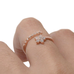 Imagen de Anillo Italiano 4 - Abierto Flor con Piedra