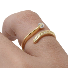 Imagen de Anillo Italiano 20 - Abierto con Piedra Circular