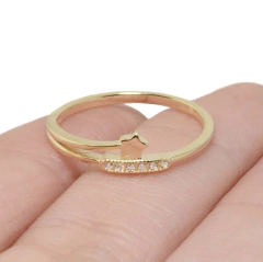 Imagen de Anillo Italiano 2 - Estrella Chica con Piedra