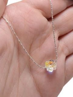 Collar Macizo + Cristal Pasante Flor - comprar online