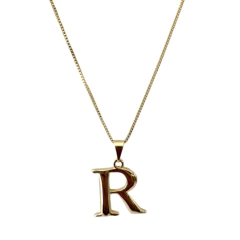 Collar Forcet + Dije Inicial Laminado en Oro - tienda online