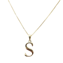 Collar Forcet + Dije Inicial Laminado en Oro