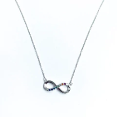 Gargantilla Italiana 20 - Infinito con Piedras Multicolor en internet