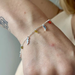 Pulsera Italiana 20 - Con Dijes Rayo y Espejito Multicolor - comprar online
