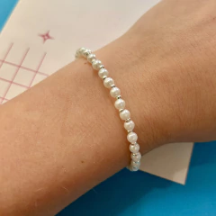 Pulsera Extensible Perlas Blancas 4mm - comprar online