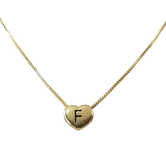 Collar Forcet + Corazón Inicial Pasante Laminado en Oro en internet