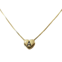 Collar Forcet + Corazón Inicial Pasante Laminado en Oro