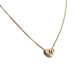 Collar Forcet + Corazón Inicial Pasante Laminado en Oro - Adára Fábrica de Joyas
