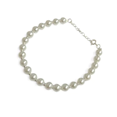 Pulsera Extensible Perlas Blancas 6mm en internet