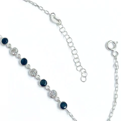 Pulsera Italiana 1 - Con Piedras Espejito Blanco y Negro - Adára Fábrica de Joyas