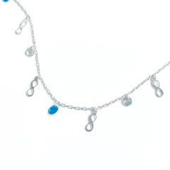 Pulsera Italiana 6 - Con Dijes Infinito y Espejito Celeste en internet
