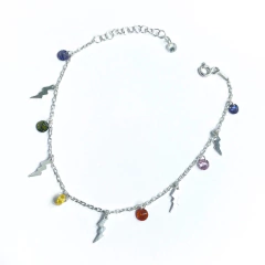 Pulsera Italiana 20 - Con Dijes Rayo y Espejito Multicolor