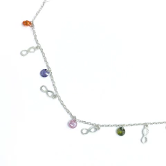 Pulsera Italiana 21 - Con Dijes Infinito y Espejito Multicolor - Adára Fábrica de Joyas