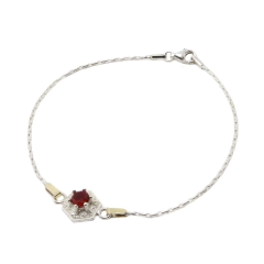Pulsera Maciza c/Centro Hexágono - Adára Fábrica de Joyas