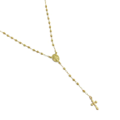 Rosario Laminado en Oro con Bolitas - comprar online
