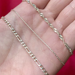 Combo: 3 Collares Macizos Solo Plata