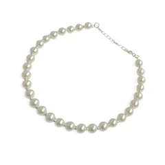 Tobillera Extensible Perlas Blancas 6mm