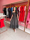 Vestido Bruna - Preto Flores - comprar online