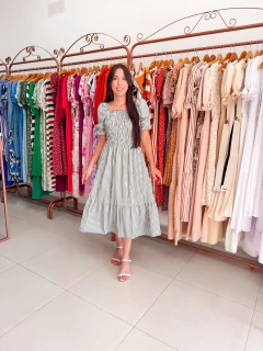 Vestido Bella - Verde Listrado - comprar online