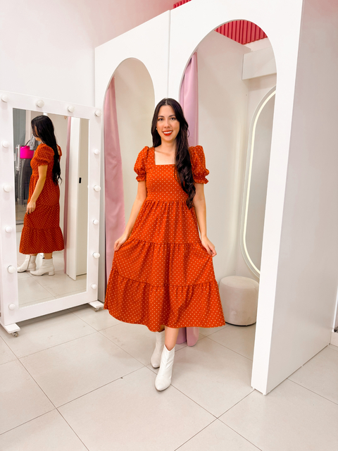 Vestido Lizza - Poa Terracota - comprar online