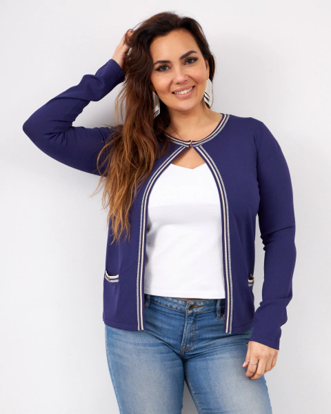 B-9114 / Cárdigan Con Vivo De Lurex