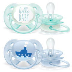 AVENT CHUPETE ULTRA SOFT DECORADO X 2 (0-6M) - Pekeños Gigantes