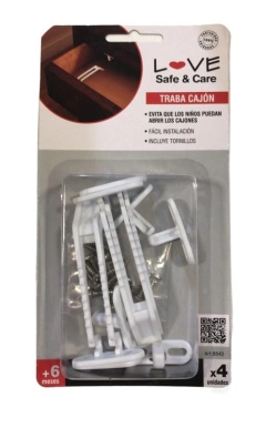 Traba Cajon Love Seguridad Bebe X4 Tornillo
