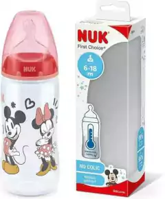 NUK MAMADERA FIRST CHOICE+ CON CONTROL DE TEMPERATURA DISNEY MICKEY MOUSE 300ML