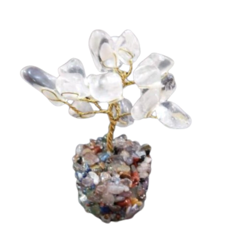 Árvore da Felicidade de Quartzo Transparente - Pedra do Ano de 2025 - Energização