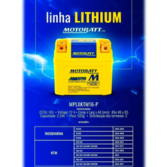 BATERIA MOTOBATT PRO LITHIUM MPLXKTM KTM SXF EXCF HUSQVARNA - comprar online