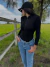 BODY SEAMLESS MANGAS LARGAS NEGRO