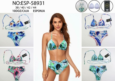 931 BIKINI CON VEDETINA TIRO ALTO Y ESTAMPADA