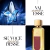 Comparação entre dois perfumes femininos: à esquerda, frasco azul em formato de estrela inspirado no Angel de Thierry Mugler; à direita, frasco retangular dourado do perfume Candy Star 100ml da Perfumes Adel, com texto sugerindo uma alternativa similar.
