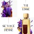 Comparação entre o perfume Alien de Thierry Mugler e o Mars Eau de Parfum 100ml da Perfumes Adel, com flores roxas decorativas ao redor dos frascos.