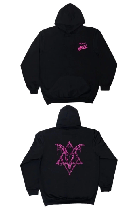 Moletom Canguru Preto See You in Hell - comprar online