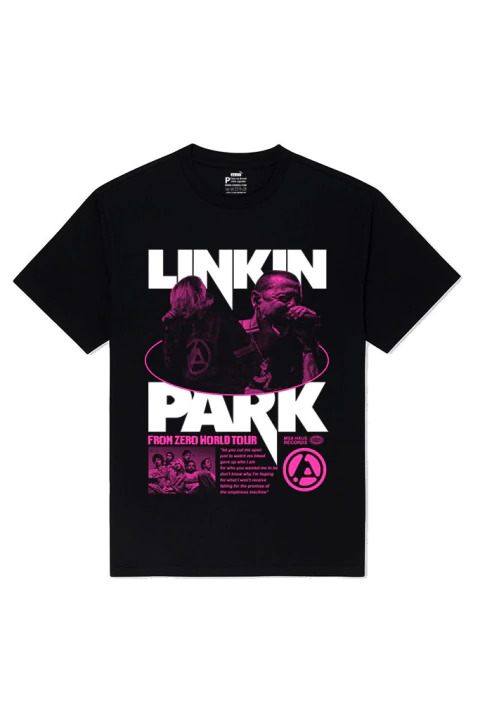 Camiseta Linkin Park - Rosa e Branco - comprar online