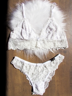 Conjunto de Renda Sem Bojo Branco G