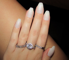Unha Postiça 24 Unidades Glitter Branco - comprar online