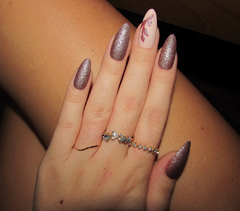 Unhas Postiças Rosa Detalhes Glitter 24 Unidades - comprar online