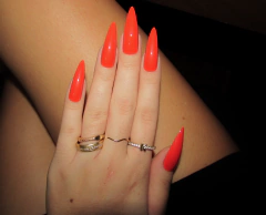 Unhas Postiças 24 Unidades Comprida Vermelha