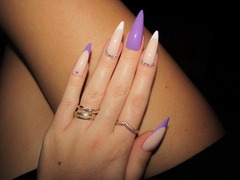 Unha Postiça 24 Unidades Roxo com Strass - comprar online