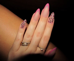 Unha Postiça 24 Unidades Francesinha Rosa com Animal Print - comprar online