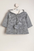 Campera tejida con Pompones Gris *Lana + Plush Piel*