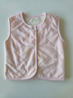 Chaleco plush+corderito | Rosa (talle1)
