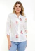 Camisa Manga 3/4 Algodão Bordado Branco